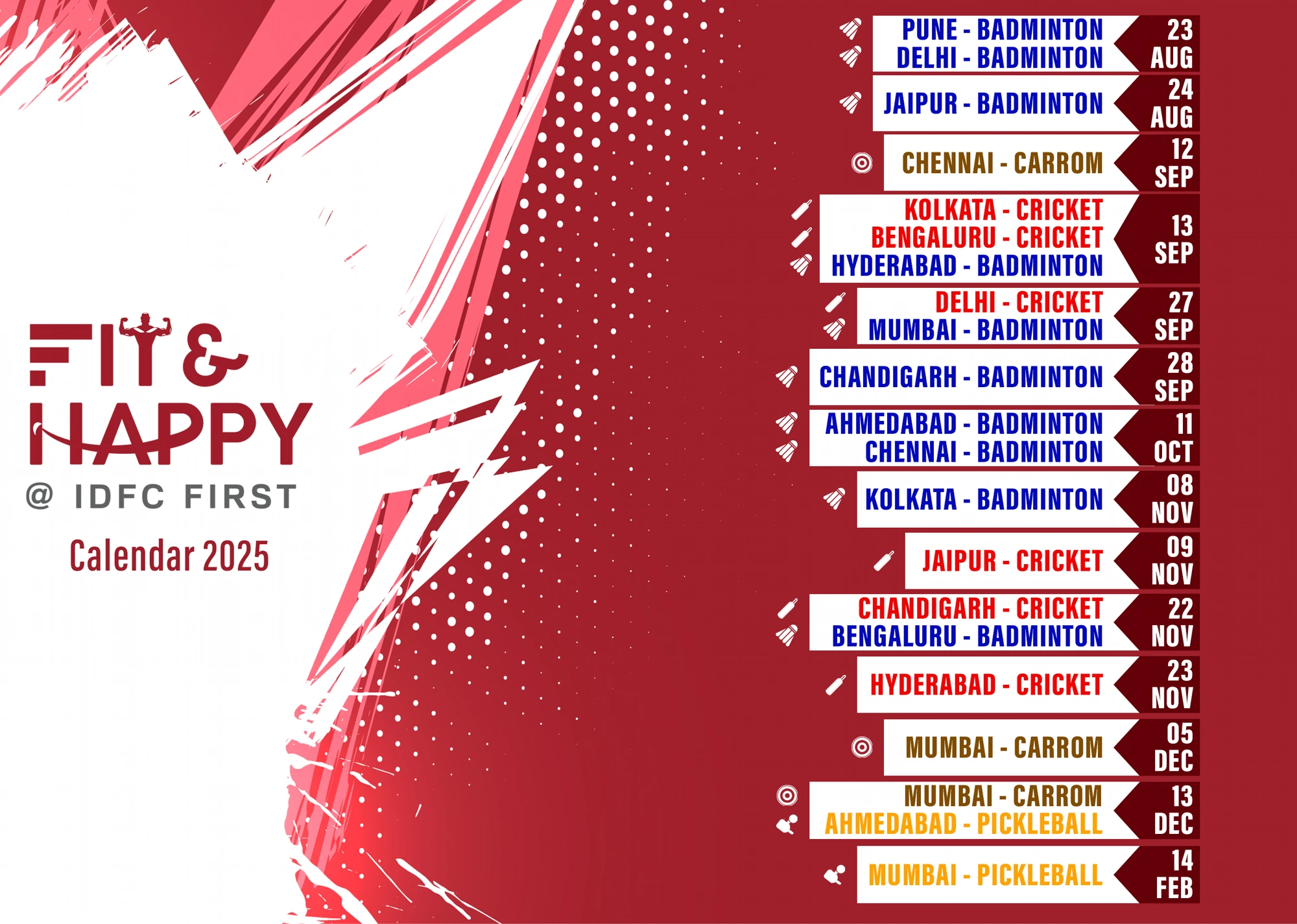 Fit & Happy @ IDFC First — Calendar 2025