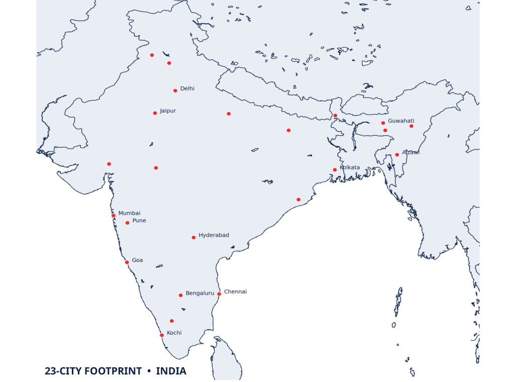 23-city football footprint across India
